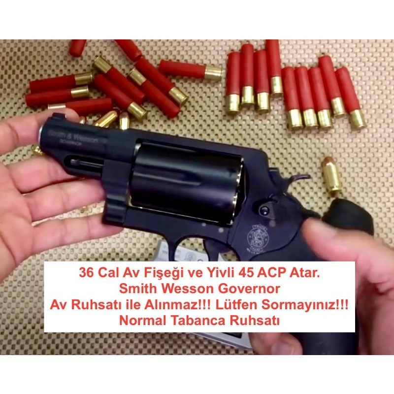 Özel: (Açıklamayı Oku!!!) 36 Cal av fişeği ve 45 Colt mermisi atan Smith Wesson Governor Siyah